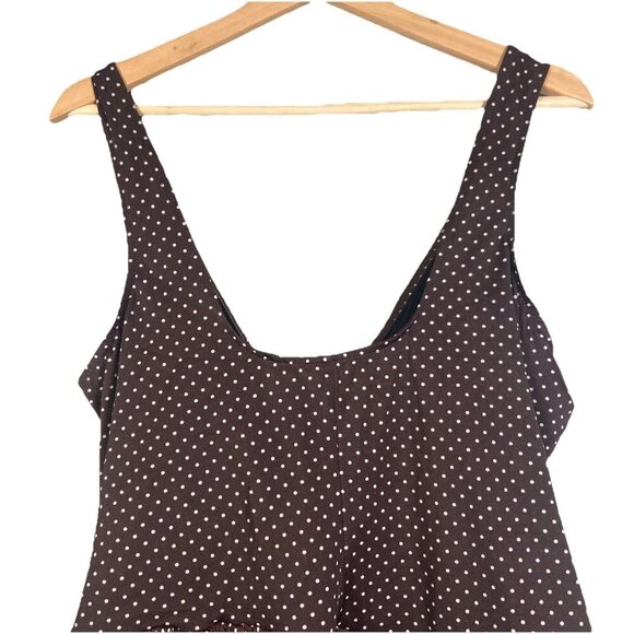 MIRACLESUIT Brown Polka Dot PIN POINT OCEANUS ONE PIECE SWIMSUIT PLUS‎ SIZE 22 W - Picture 5 of 12